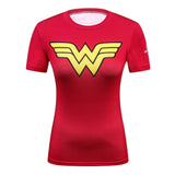 Fitness compression T-shirt - Wonder Woman red