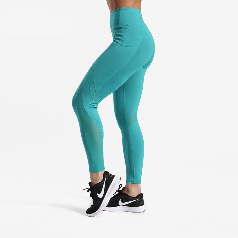 Green Gym Leggings with Pockets, Squat Proof