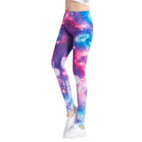 Fitness workout leggings - Colorful galaxy - High waist