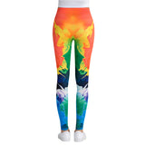 Fitness workout leggings - Colorful elements - High waist
