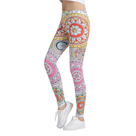 Fitness workout leggings - Colorful ariel - High waist
