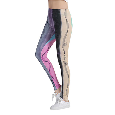 Fitness workout leggings - Colorful pen - high waist