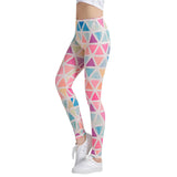 Fitness workout leggings - Colorful triangle - high waist