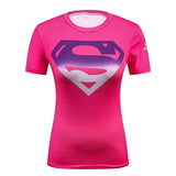 Fitness compression T-shirt - Supergirl Pink
