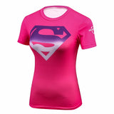 Fitness compression T-shirt - Supergirl Pink