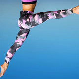 Fitness leggings - Camo pink - High waist