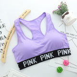 Fitness workout padded sports bra - Pinky solid - quick dry - 6 colors