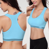 Fitness workout cropped padded sports bra - Air - Quick dry - Sky blue