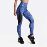 Fitness workout leggings - Blue jungle - Squat proof - High waist - XS/XL