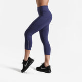 Fitness workout capri pants with pockets - Breeze blue - Squat proof - High waist - XS/XL
