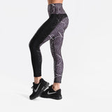 Fitness workout leggings - Roses grey - Squat proof - High waist - XS/XL