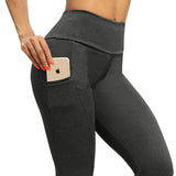 Fitness workout leggings - "V" shape deep gray - Squat proof - XS/XXXL