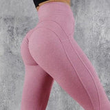 Fitness workout leggings - My rules pink- High waisted - Scrunch back