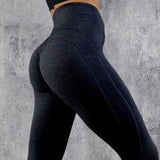 Fitness workout leggings - My rules black - High waisted - Scrunch back