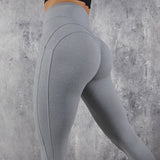 Fitness workout leggings - My rules grey - High waisted - Scrunch back