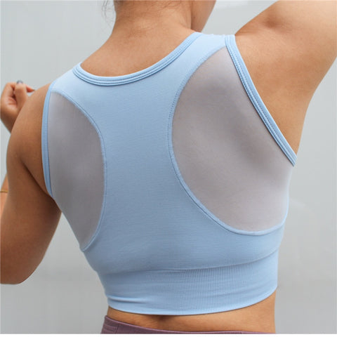 Workout padded top - Flex blue - cropped bra