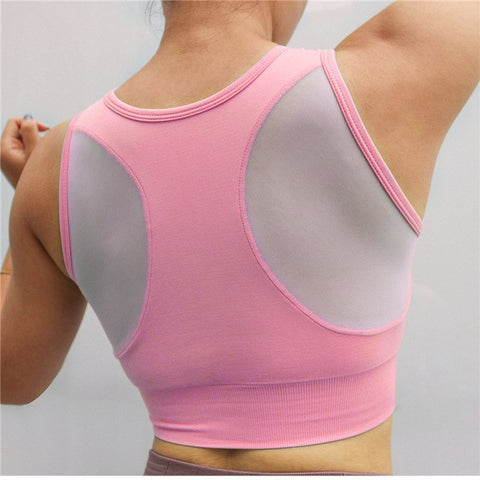 Workout padded top - Flex pink - cropped bra