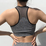 Fitness workout cropped top - Karma top grey